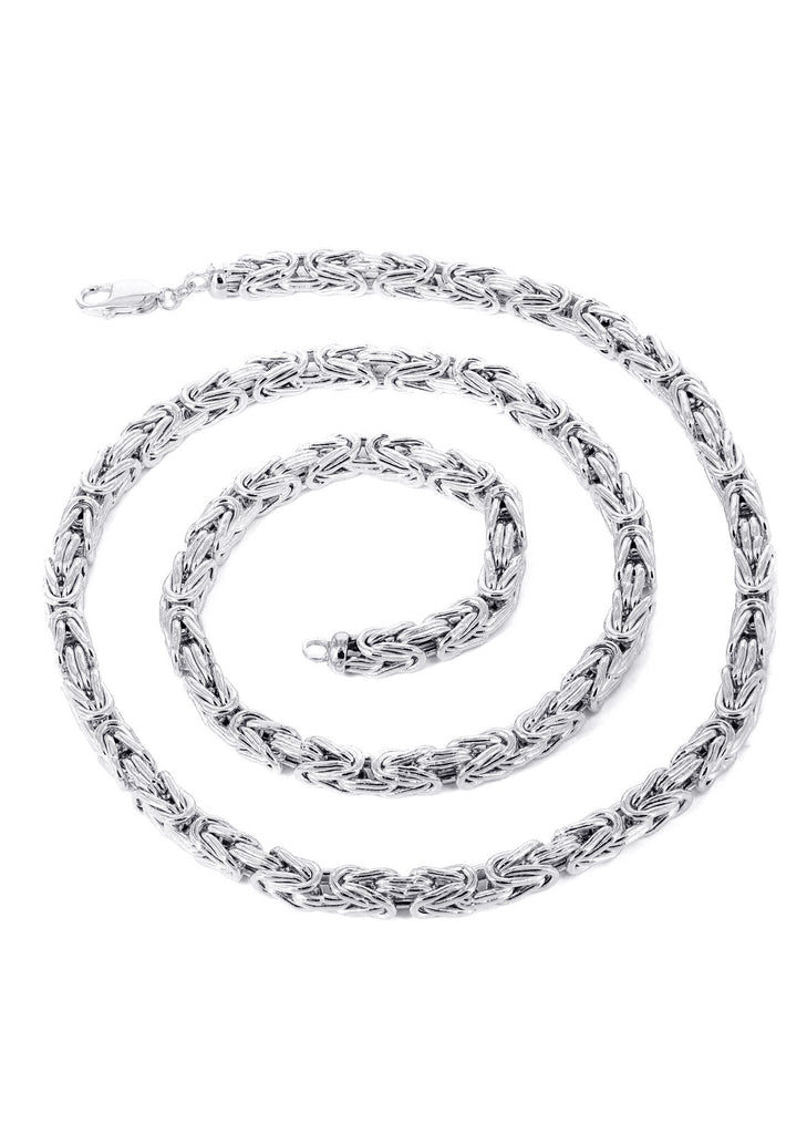 White Gold Chain - Mens Italian Bizantine Chain 10k Gold MEN'S CHAINS MANUFACTURER 1 
