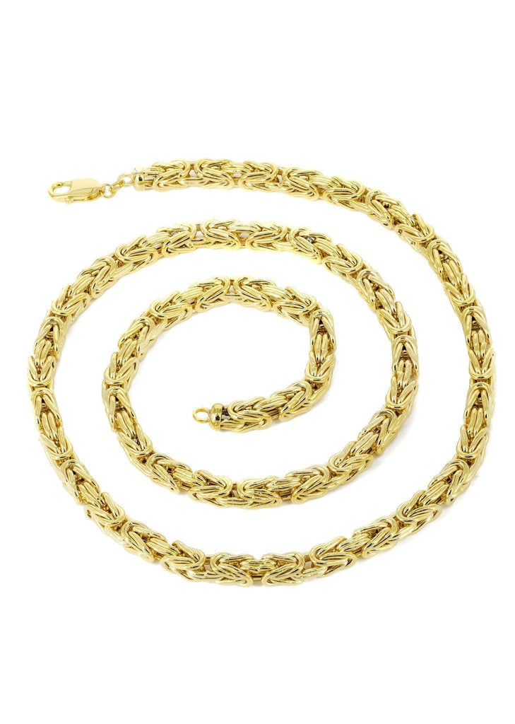 Gold Chain - Mens Italian Bizantine Chain 10k Gold MEN'S CHAINS FROST NYC 