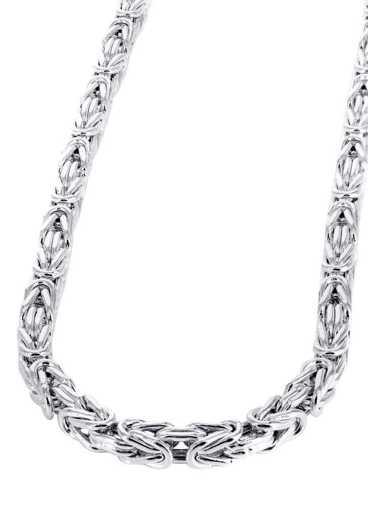 White Gold Chain - Mens Italian Bizantine Chain 10k Gold MEN'S CHAINS MANUFACTURER 1 